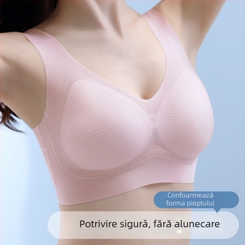 Bustier fără bretele, push-up, din Ice Silk nylon, cupă 3/4 cu formă subțire, respirabil, design frumos la spate