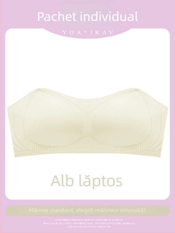 Sutien fără bretele Tube Top pentru sâni mici – anti-alunecare, invizibil, fără cusături, push-up, material nylon cu căptușeală din spandex