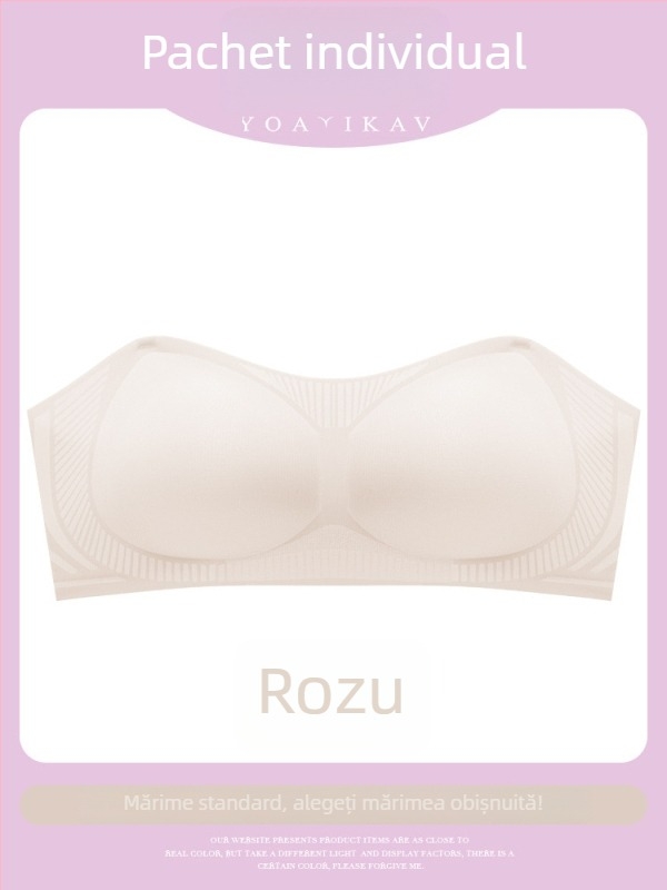 Sutien fără bretele Tube Top pentru sâni mici – anti-alunecare, invizibil, fără cusături, push-up, material nylon cu căptușeală din spandex