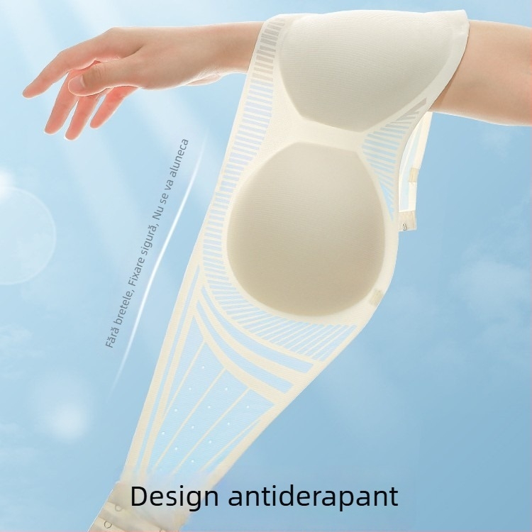 Sutien fără bretele Tube Top pentru sâni mici – anti-alunecare, invizibil, fără cusături, push-up, material nylon cu căptușeală din spandex