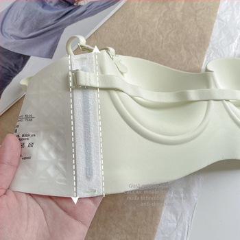 Sutien fără bretele cu push-up anti-alunecare, cupa 1/2, bretele detașabile duble, material nylon, căptușeală Spandex 30–50%