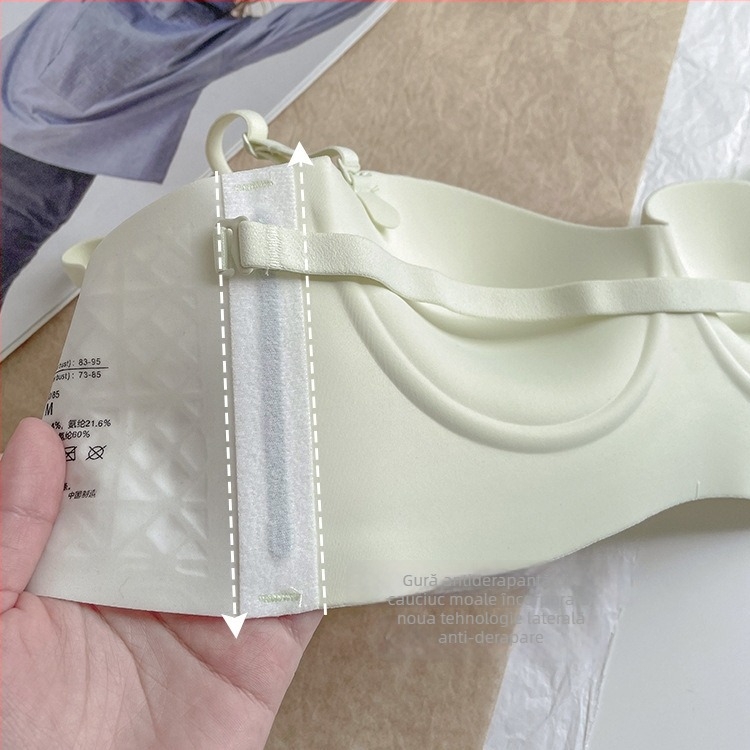 Sutien fără bretele cu push-up anti-alunecare, cupa 1/2, bretele detașabile duble, material nylon, căptușeală Spandex 30–50%