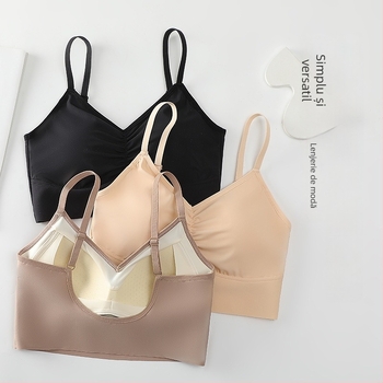 Sutien fără bretele, fără cusături, cupe 5/8, forme subțiri, susținere superioară, material respirabil Spandex/Lycra