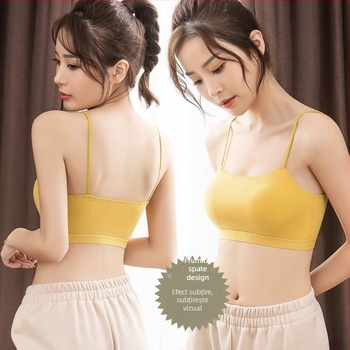 Sutien fără bretele, cu design frumos la spate, cupa 3/4, amestec bumbac-viscoză-elastan