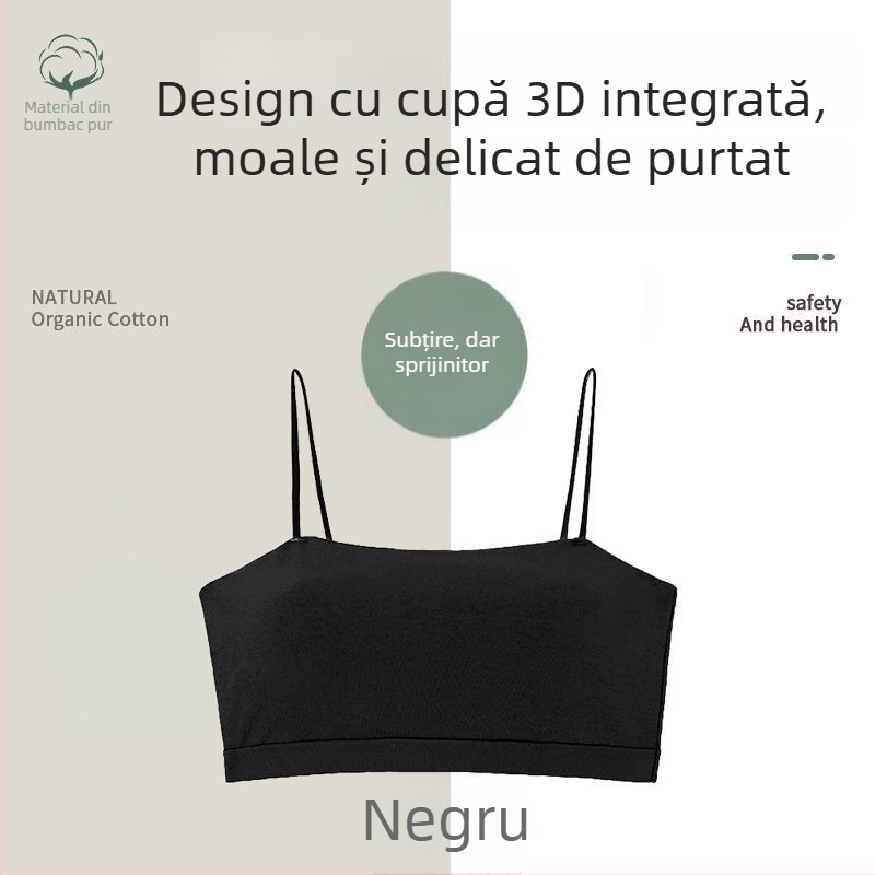 Sutien fără bretele, cu design frumos la spate, cupa 3/4, amestec bumbac-viscoză-elastan