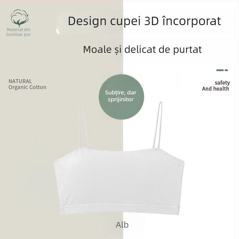 Sutien fără bretele, cu design frumos la spate, cupa 3/4, amestec bumbac-viscoză-elastan