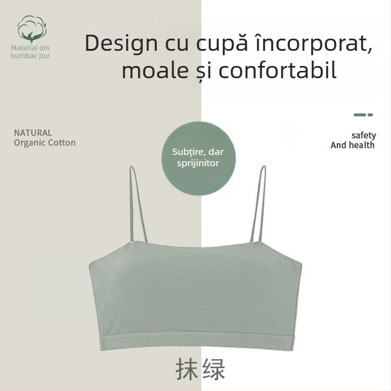 Sutien fără bretele, cu design frumos la spate, cupa 3/4, amestec bumbac-viscoză-elastan