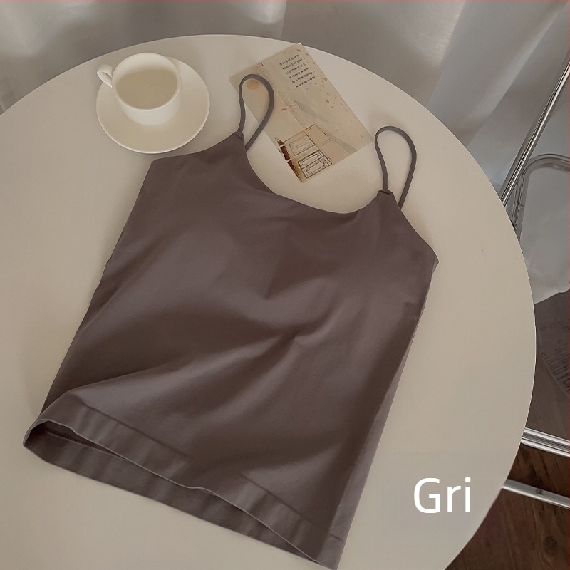 Top de femei cu bretele la umeri, pernă pentru bust, nailon-spandex, croială Slim, elasticitate ridicată