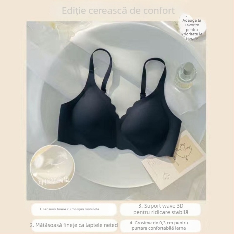 Sutien fără sârmă, fără cusături, cu benzi gel, respirabil, subțire pentru sânii mici