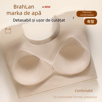 Sutien fără fir cu cupă completă, cupe preformate subțiri, căptușeală nylon 70–80%, bretele fixe