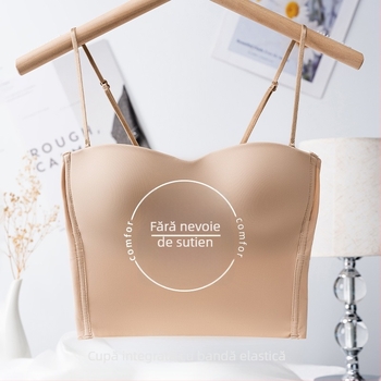Lenjerie nylon tip bustier-vestă cu bretele detașabile duble; cupă 3/4; cupe subțiri modelate; respirabil; modelare a spatelui
