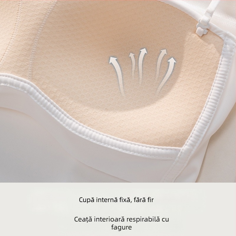 Lenjerie nylon tip bustier-vestă cu bretele detașabile duble; cupă 3/4; cupe subțiri modelate; respirabil; modelare a spatelui
