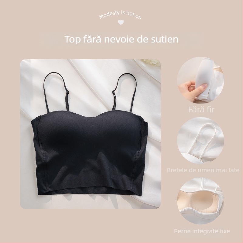 Lenjerie nylon tip bustier-vestă cu bretele detașabile duble; cupă 3/4; cupe subțiri modelate; respirabil; modelare a spatelui
