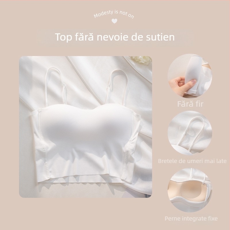 Lenjerie nylon tip bustier-vestă cu bretele detașabile duble; cupă 3/4; cupe subțiri modelate; respirabil; modelare a spatelui