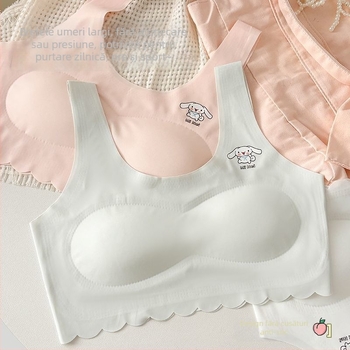 Sutien fără cusături pentru fete 8+, 100% bumbac, brand Qian Jincai, vară 2025