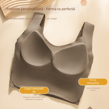 Sutien cu cupă completă și cupe modelate groase, material nylon/poliester, bretele fixe, stil vest sexy
