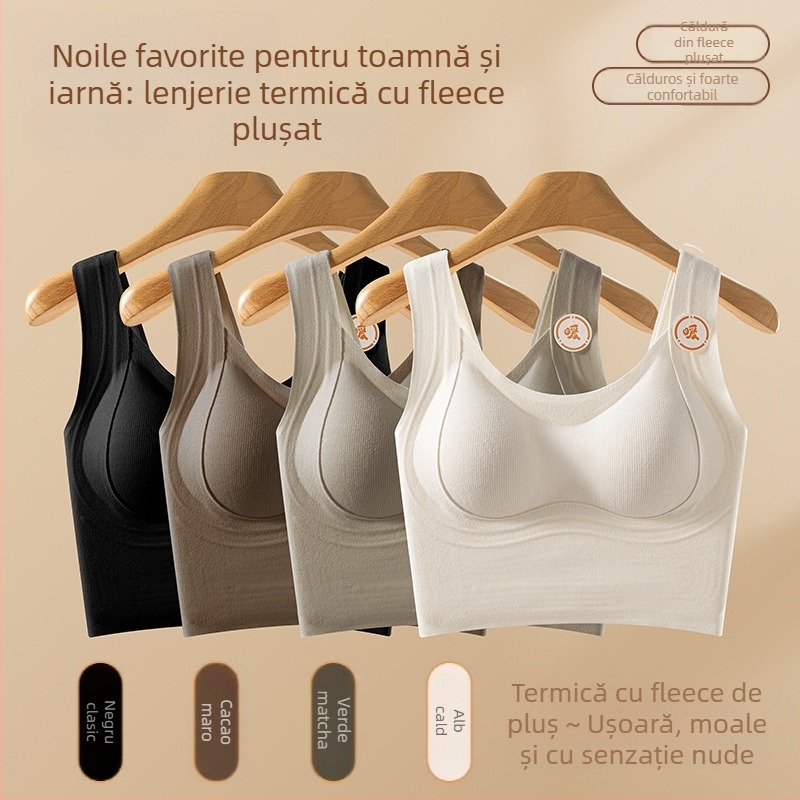 Sutien cu cupă completă și cupe modelate groase, material nylon/poliester, bretele fixe, stil vest sexy