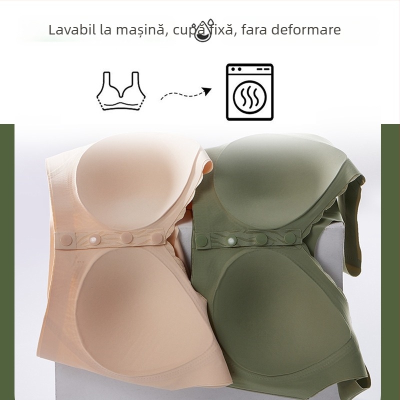 Bustier-vestă integrată cu închidere frontală, fără cusături, respirabilă; cupe 3/4; cupă de tip mediu; bretele fixe duble