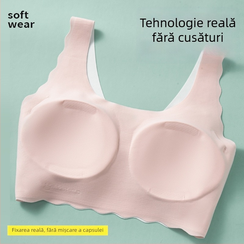 Bustier în stil vestă, din nylon, fără cusături, cu cupă completă, cupă subțire modelată, lungime peste torace, respirabil