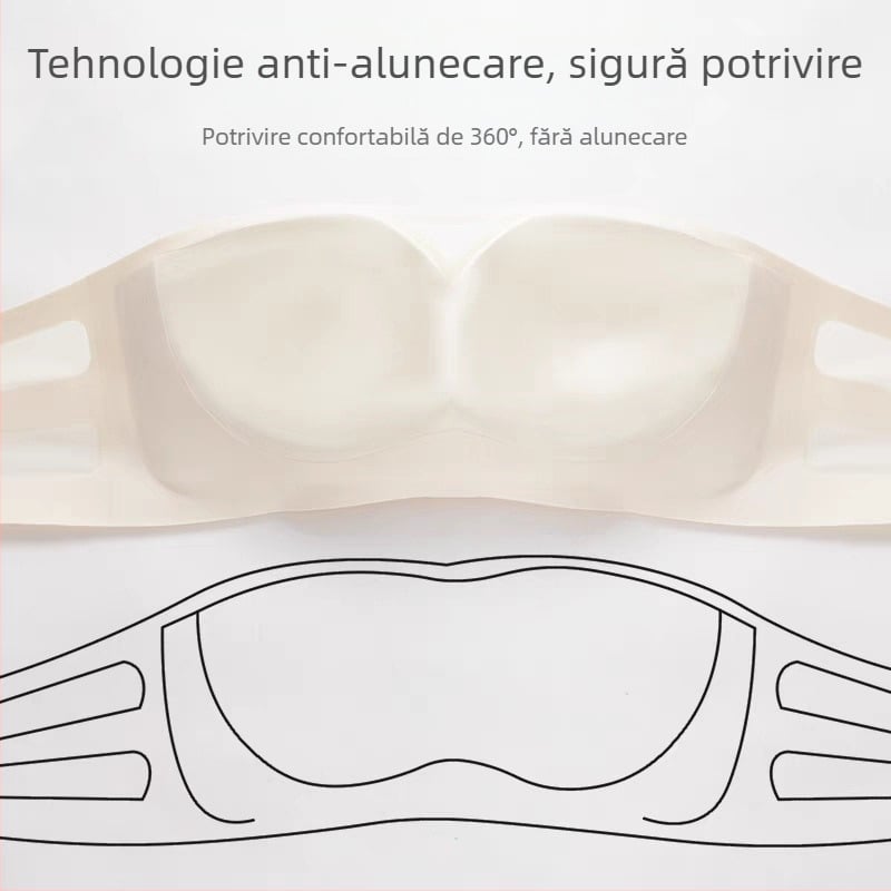 Sutien fara bretele, anti-alunecare, invizibil, cupe modelate subtiri, material nylon cu captuseala din spandex