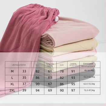 Set matern pentru alăptare: Bluza și pantaloni, mâneci lungi, deschidere pentru alăptare, tricot poliester și elastan