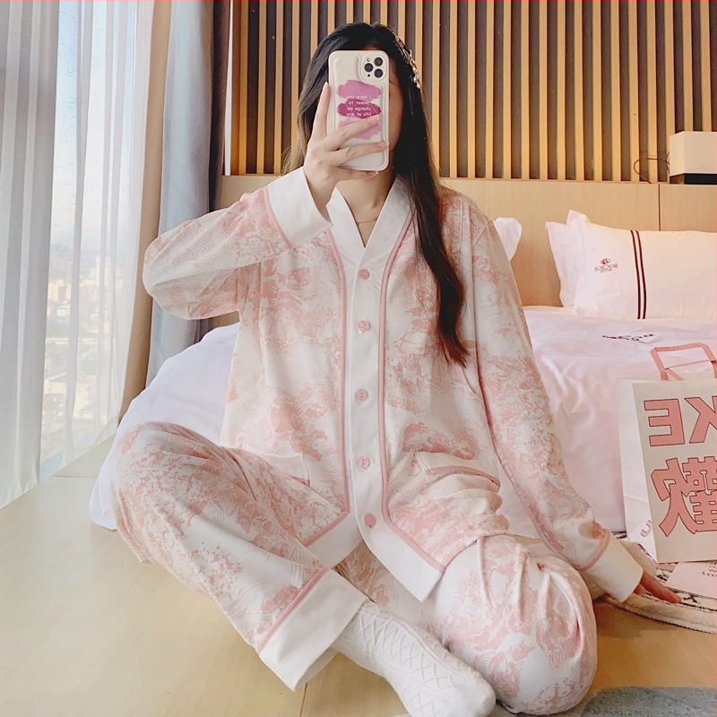 Set pijamale maternitate și alăptare, bumbac, mâneci lungi, deschidere pentru alăptare în față, model desen animat, toamnă 2023