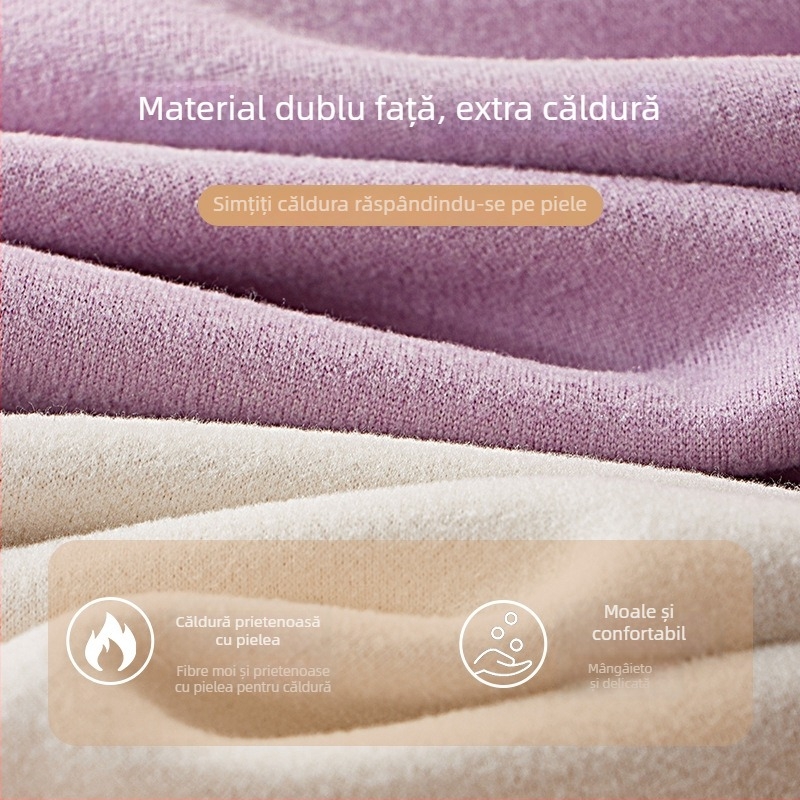 Set postnatal pentru alăptare cu mâneci lungi și pantaloni, model color block, țesătură poliester/spandex, deschidere pentru alăptare, iarna 2024