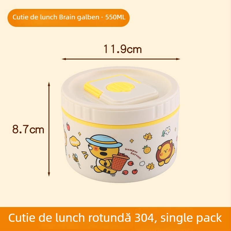 Cutie de prânz izolată din oțel inoxidabil 304, design cu divizoare în mai multe straturi, compatibilă cu microunde, personalizare disponibilă