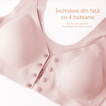 Baoyoule Sutien de alăptare pentru gravide, cu închidere frontală, material nylon, cupe fine, bretele duble, potrivit pentru toate etapele