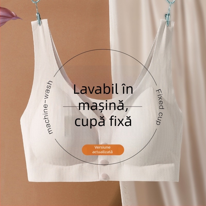 Baoyoule Sutien de alăptare pentru gravide, cu închidere frontală, material nylon, cupe fine, bretele duble, potrivit pentru toate etapele