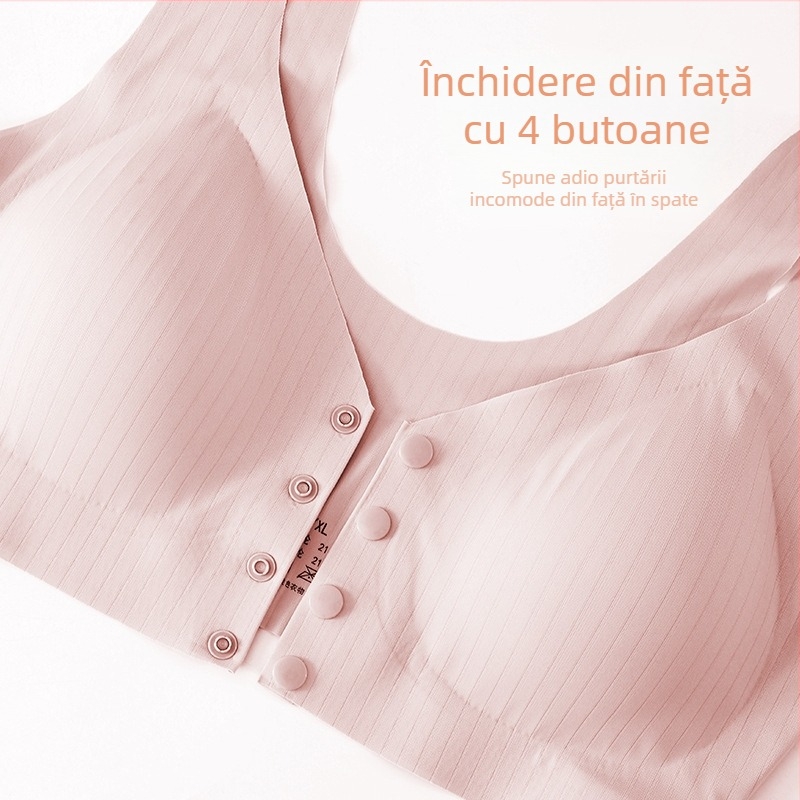 Baoyoule Sutien de alăptare pentru gravide, cu închidere frontală, material nylon, cupe fine, bretele duble, potrivit pentru toate etapele