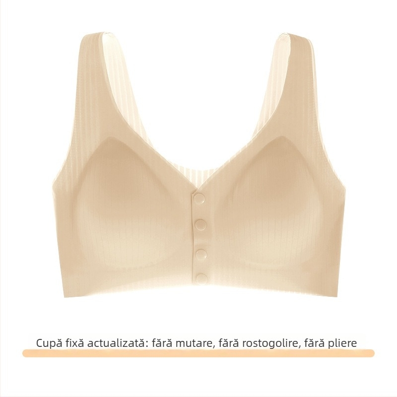 Baoyoule Sutien de alăptare pentru gravide, cu închidere frontală, material nylon, cupe fine, bretele duble, potrivit pentru toate etapele