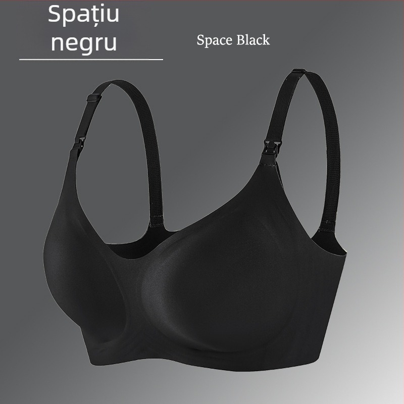 Sutien de alăptare cu bretele detașabile, cupe subțiri modelate, închidere la spate cu patru rânduri, material nylon