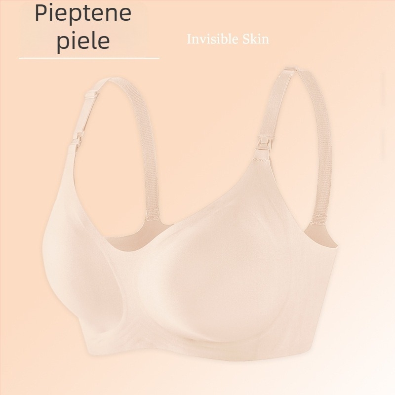 Sutien de alăptare cu bretele detașabile, cupe subțiri modelate, închidere la spate cu patru rânduri, material nylon
