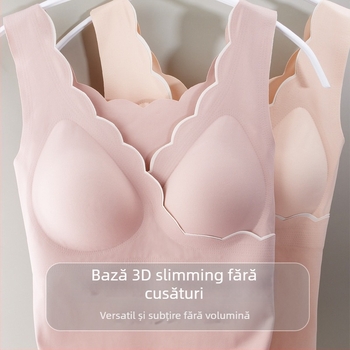 Top de alăptare cu decolteu în V, fără mâneci, lungime medie, material nylon-spandex, croială strânsă, cu deschidere pentru alăptare