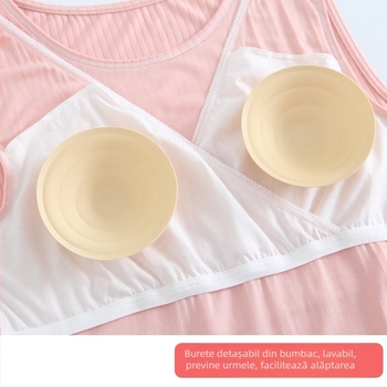 Top de alăptare din modal, fără sutien, pentru postpartum și maternitate, primăvară–vară, mărime mare, bază de lenjerie
