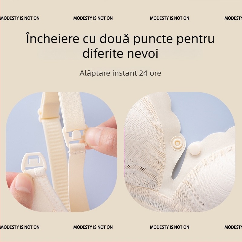 Sutien de alăptare cu închidere frontală, fără cusături, material principal nylon, cupe preformate subțiri, căptușeală din bumbac