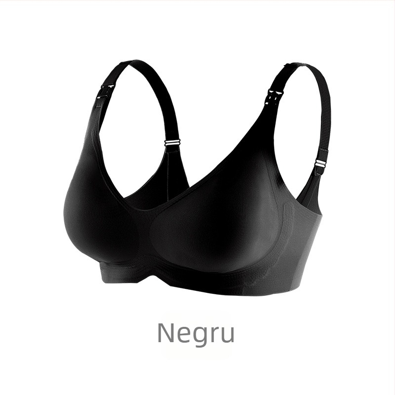 Sutien de alăptare pentru sarcină – material principal nylon, căptușeală din spandex (30–50%), cupe modelate cu vârf subțire în sus și bază mai groasă, închidere la spate cu trei rânduri de carlige, bretele fixe dublu, design dintr-o bucată