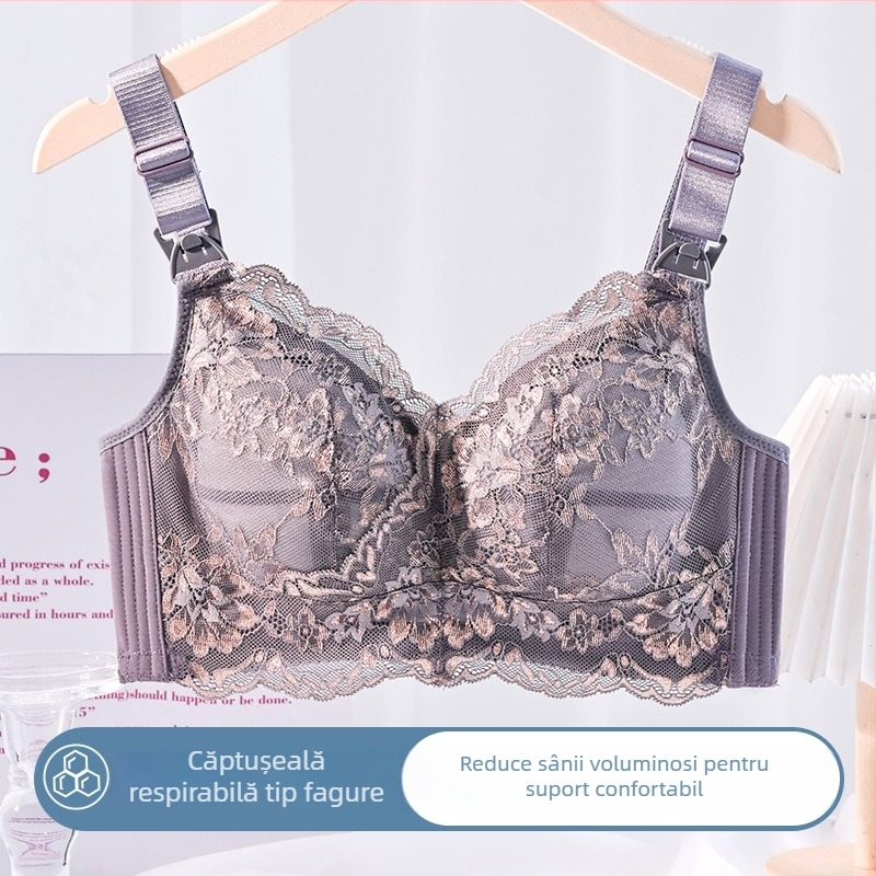 Sutien de alăptare fără fir pentru femei însărcinate, pentru întregul parcurs al sarcinii și alăptării, cu căptușeală din bumbac, cupe subțiri