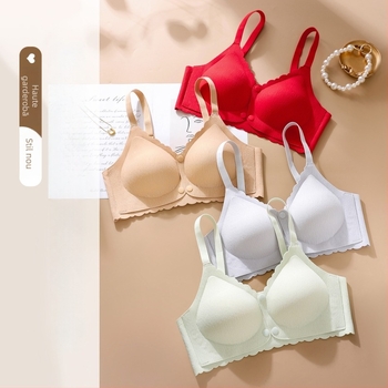 Sutien de alăptat cu deschidere frontală, cupe modelate, material nylon, bretele fixe, închidere cu trei rânduri la spate