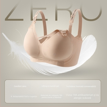 Sutien de maternitate și alăptare pentru ridicare și susținere, pentru alăptare postnatală, material nylon, căptușeală nylon 50–70%, cupe subțiri modelate, bretele fixe, închidere spate cu patru rânduri de carlige