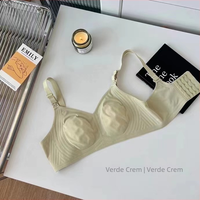 Sutien de alăptare pentru femei însărcinate, cupe subțiri modelate, material Modal, căptușeală 30–50% Spandex, bretele fixe în dublu, fără arc, design cu urechi de iepure