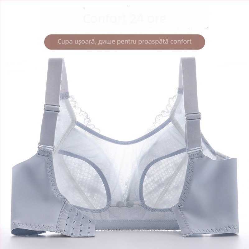 Sutien de alăptare pentru maternitate, din dantelă, fără arc, fără cusături, cupe subțiri modelate, închidere la spate cu patru rânduri