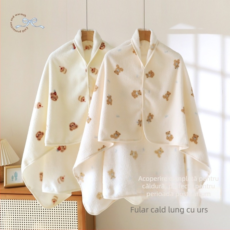 Esarfă de maternitate în stil coreean, Velur Chenille, dublă față, 100% poliester, căldură toamnă-iarnă