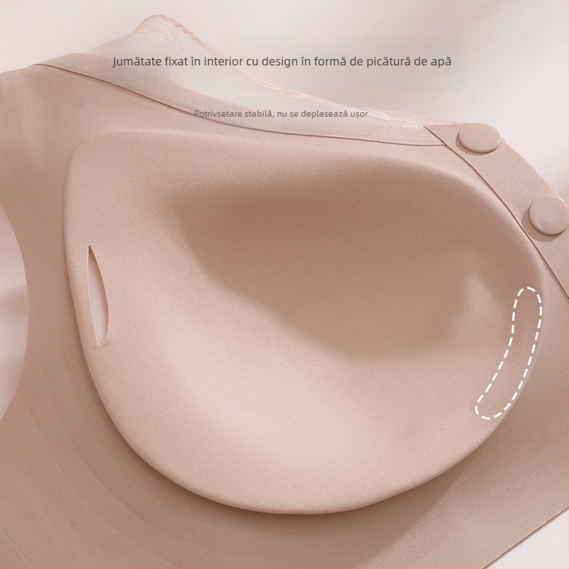 Sutien de alăptare cu închidere frontală, cupe modelate subțiri, fără fir metalic, material nylon, bretele fixe