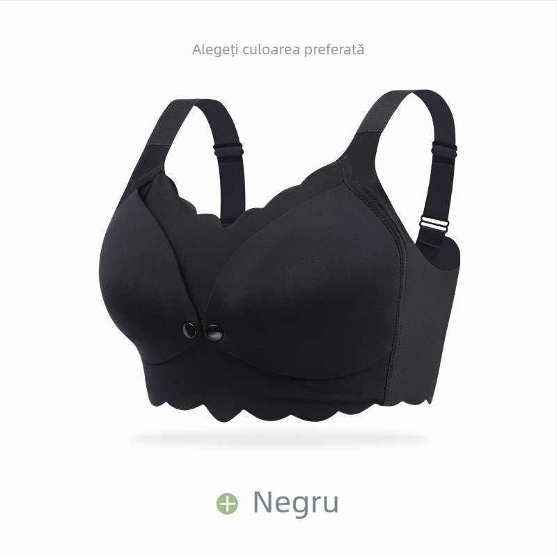 Sutien de alăptare pentru mame, cupe subțiri, închidere frontală, fără sârmă, pentru toate etapele sarcinii și alăptării — material nylon, căptușeală 100% poliester, bretele fixe, spate cu patru rânduri de cârlige