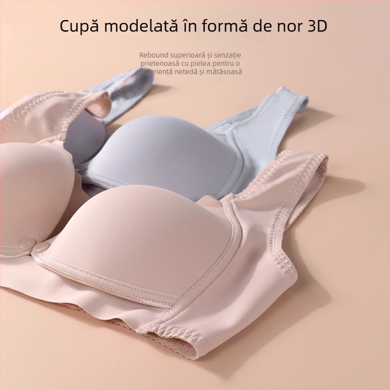 Sutien de alăptat cupe preformate, funcție de lactație, închidere în spate cu patru rânduri de cârlige, material nylon, bretele fixe