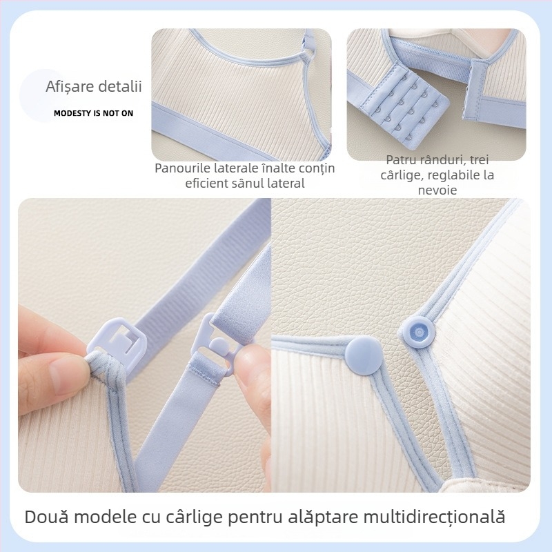 Sutien de alăptare din bumbac, cupe modelate, susținere anti-cădere, respirabil