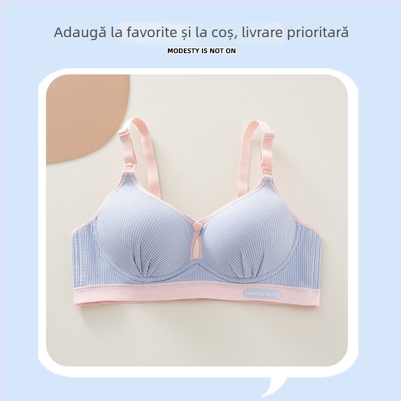 Sutien de alăptare din bumbac, cupe modelate, susținere anti-cădere, respirabil