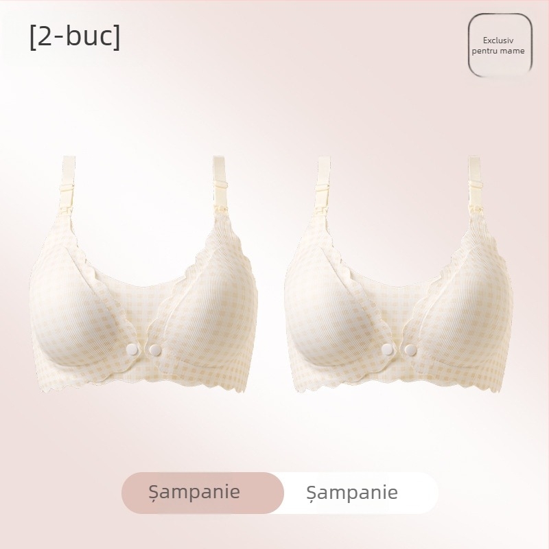 Sutien de maternitate pentru alăptare, anti-cădere, cu push-up, pentru alăptare postpartum, închidere pe spate cu patru rânduri de cârlige și ochi